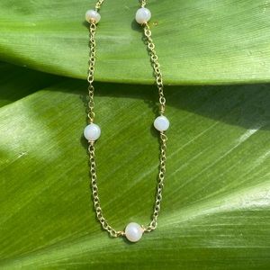 Gold and Freshwater Pearl anklet
